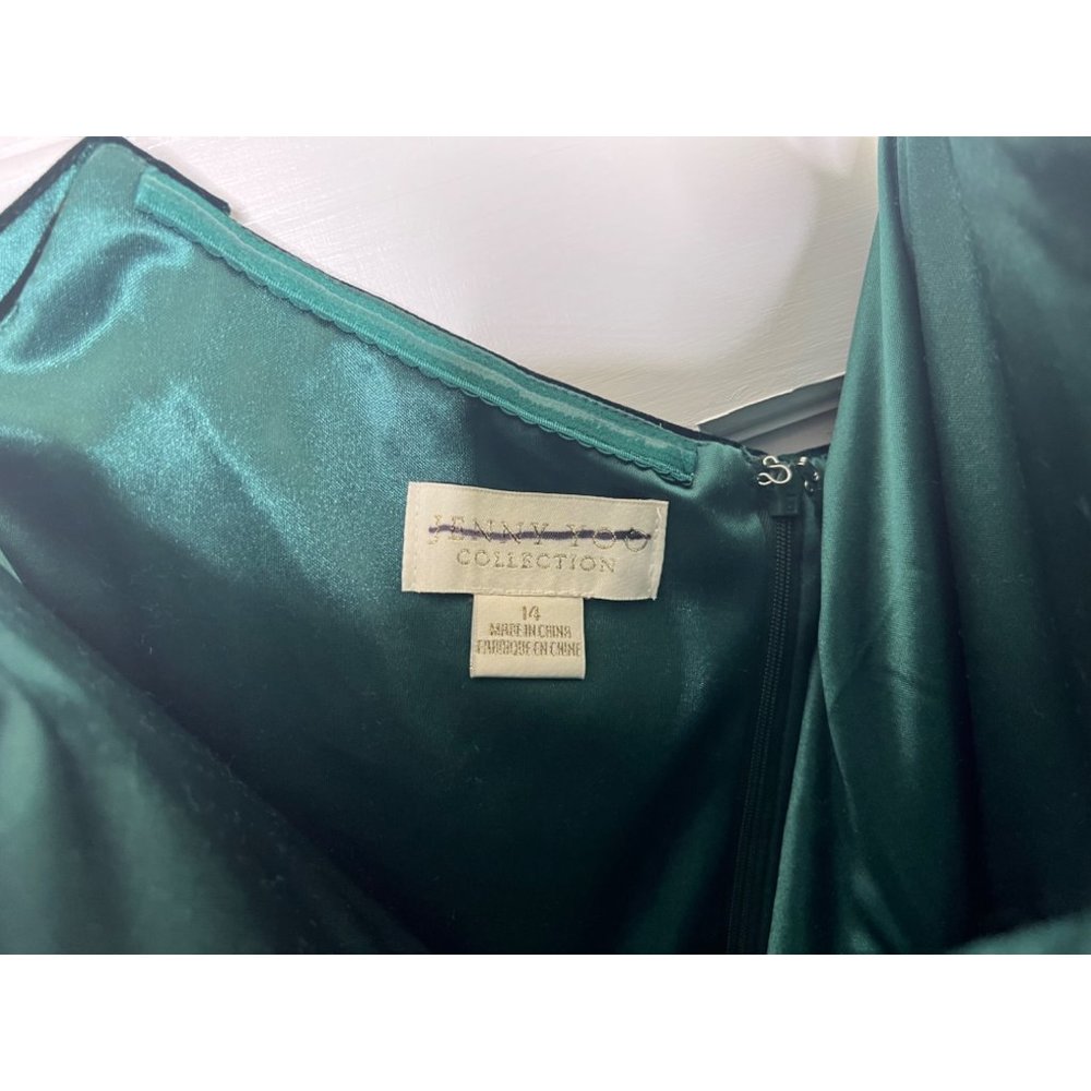 BHLDN Jenny Yoo Issa Velvet Dress Size 14 in Dark Emerald - Picture 5 of 5